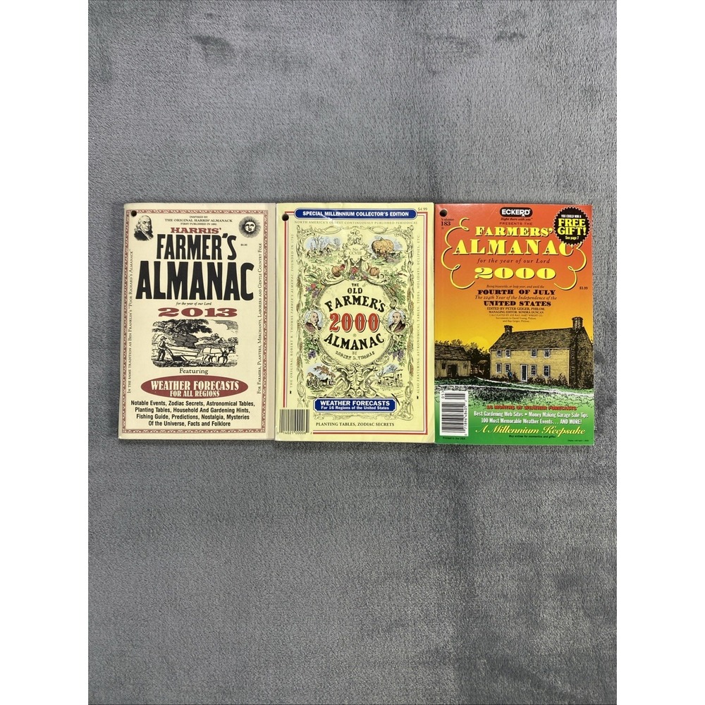 Vintage The Old Farmer's Almanac 2000 Millenium Edition & 2013 Weather Lot of 3